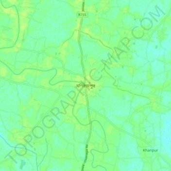 Monirampur topographic map, elevation, terrain