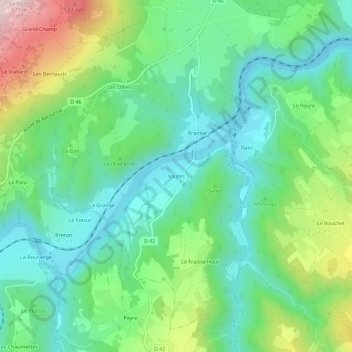 Vaures topographic map, elevation, terrain