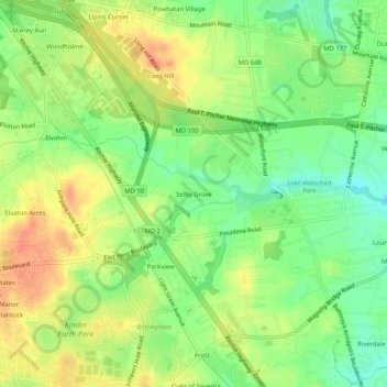 Selby Grove topographic map, elevation, terrain
