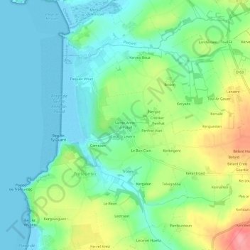 Sainte-Anne-la-Palud topographic map, elevation, terrain