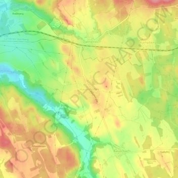 Haunshofen topographic map, elevation, terrain