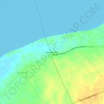 San Agustin topographic map, elevation, terrain