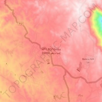 Emba Derho topographic map, elevation, terrain