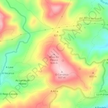 Altos do Fiouco topographic map, elevation, terrain