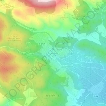 Figanières topographic map, elevation, terrain