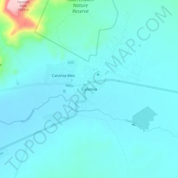 Calvinia topographic map, elevation, terrain