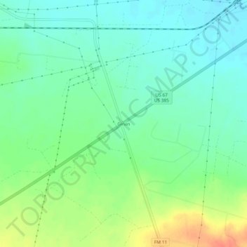 Girvin topographic map, elevation, terrain