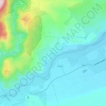 Cheia topographic map, elevation, terrain