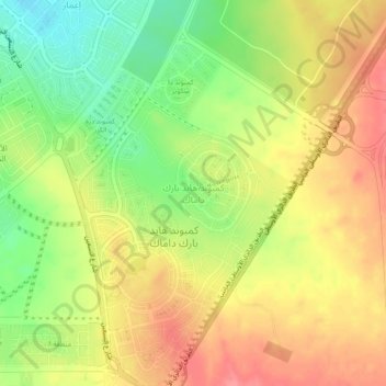 Compound Hyde Park Damac topographic map, elevation, terrain