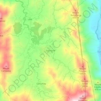 San Ysiro topographic map, elevation, terrain