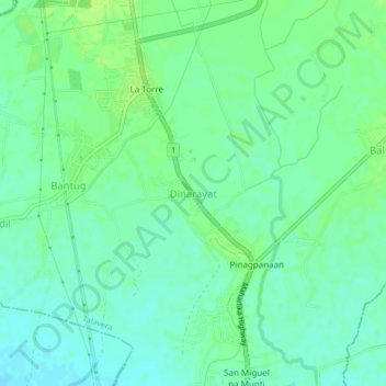 Dinarayat topographic map, elevation, terrain