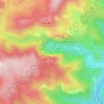 Cirque de l’Infernet topographic map, elevation, terrain