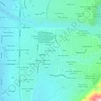 Brandon Park topographic map, elevation, terrain