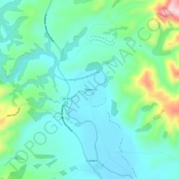 Waynes topographic map, elevation, terrain