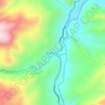 Bermejo topographic map, elevation, terrain