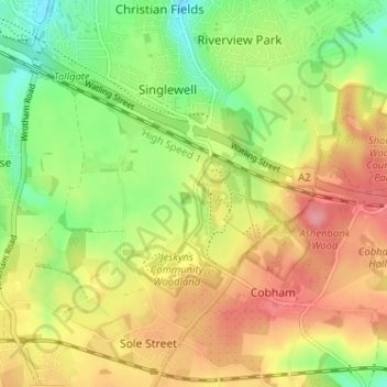 Henhurst topographic map, elevation, terrain