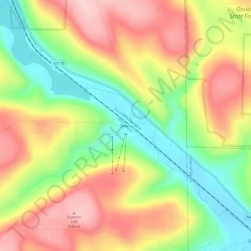 Swain topographic map, elevation, terrain