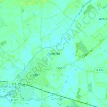 Aperfeld topographic map, elevation, terrain