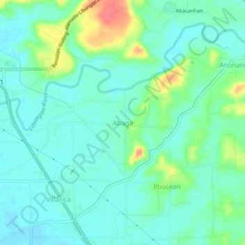 Abaga topographic map, elevation, terrain