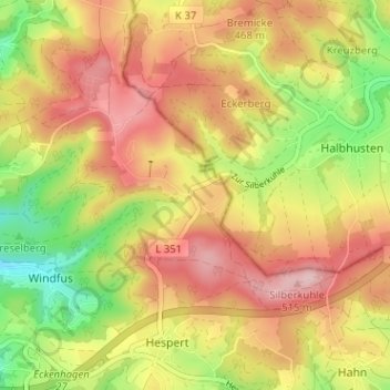 Tillkausen topographic map, elevation, terrain