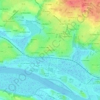 La Corbardiere topographic map, elevation, terrain