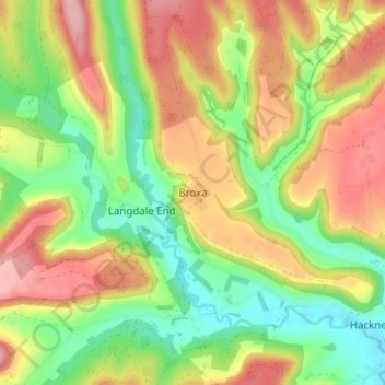 Broxa topographic map, elevation, terrain