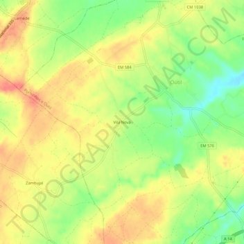 Vila Nova topographic map, elevation, terrain