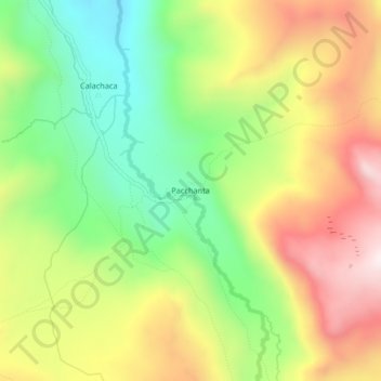 Pacchanta topographic map, elevation, terrain