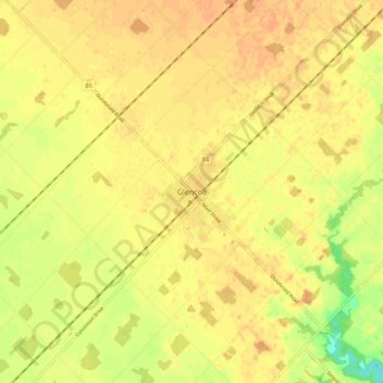 Glencoe topographic map, elevation, terrain
