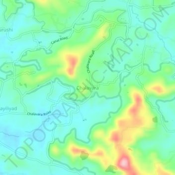 Chalavara topographic map, elevation, terrain