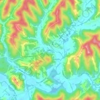 New Era topographic map, elevation, terrain