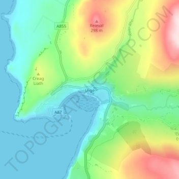 Uig topographic map, elevation, terrain