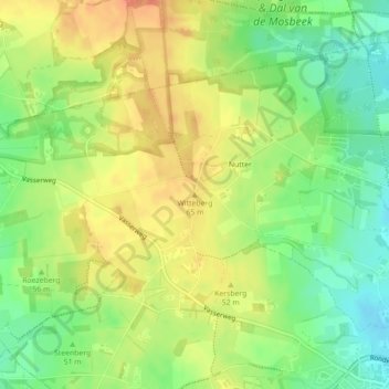 Witteberg topographic map, elevation, terrain