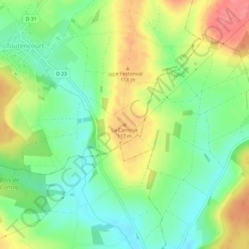 La Carnoye topographic map, elevation, terrain