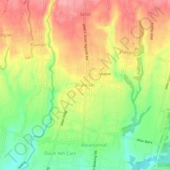 Blahkiuh topographic map, elevation, terrain
