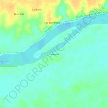 Caracarai topographic map, elevation, terrain