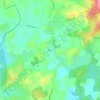 Inos topographic map, elevation, terrain