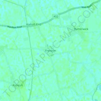 Freiston topographic map, elevation, terrain