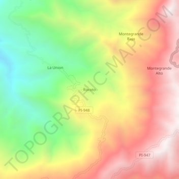 Rocoto topographic map, elevation, terrain