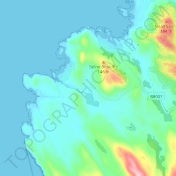 Grigadale topographic map, elevation, terrain
