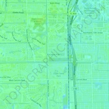 Paradise Palms topographic map, elevation, terrain