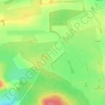 Bar Moor topographic map, elevation, terrain
