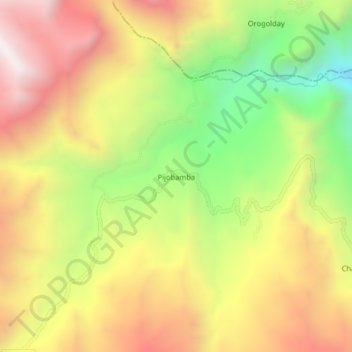 Pijobamba topographic map, elevation, terrain