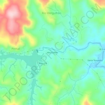 Alto Cedros topographic map, elevation, terrain