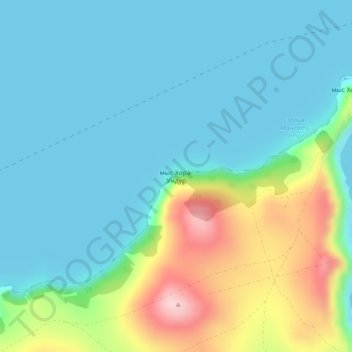cape Khora Undur topographic map, elevation, terrain