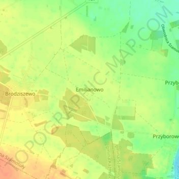Emilianowo topographic map, elevation, terrain