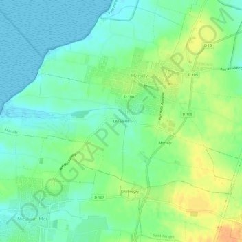 Les Salles topographic map, elevation, terrain