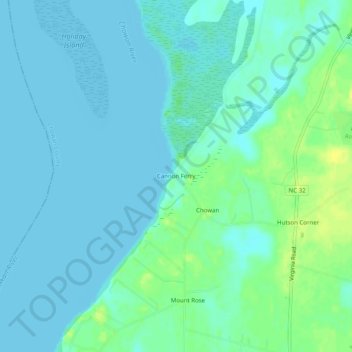 Cannon Ferry topographic map, elevation, terrain