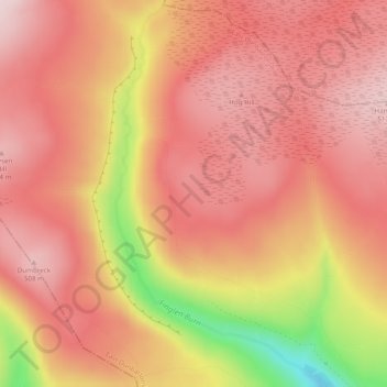 The Campsie Fells topographic map, elevation, terrain