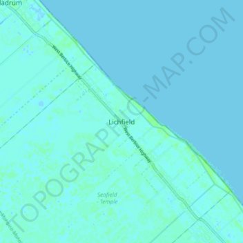 Lichfield topographic map, elevation, terrain